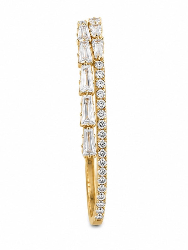 Solmare Celeste Baguette Bangle | 316L Stainless Steel | 18K PVD Gold-Plated | 3-Year Warranty