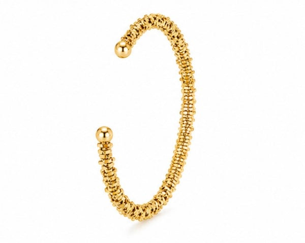 Sol Mare Aureo Twist Cuff | 316L Stainless Steel | 18K PVD Gold Plated | 3-Year Warranty