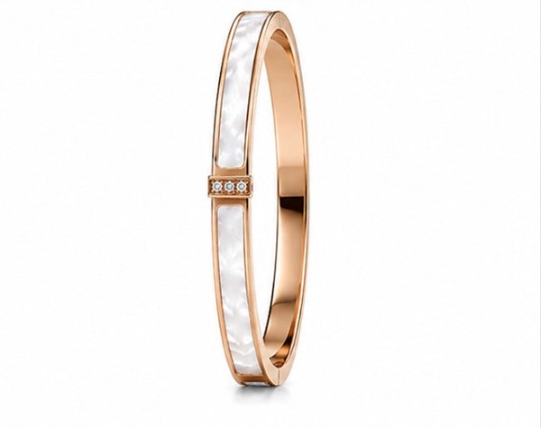 Sol Mare Perla Royale Bangle | 316L Stainless Steel | 18K Rose Gold PVD | 3-Year Warranty