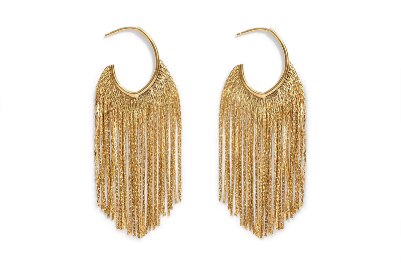Sol Mare Cascade Fringe Earrings | 316L Stainless Steel | 18K Gold PVD | 3-Year Warranty