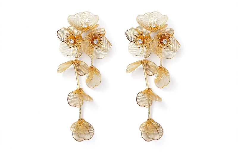 Sol Mare Sakura Gold Earrings | 316L Stainless Steel | 18K Gold PVD | 3-Year Warranty