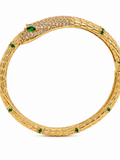Solmare Emerald Serpent Bangle | 316L Stainless Steel | 18K PVD Gold Plated | 3-Year Warranty