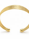 Solmare Golden Mesh Cuff Bangle | 316L Stainless Steel | 18K PVD Gold-Plated | 3-Year Warranty