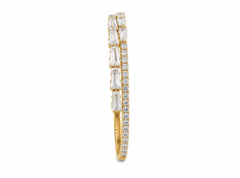Solmare Celeste Baguette Bangle | 316L Stainless Steel | 18K PVD Gold-Plated | 3-Year Warranty