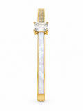 Solmare Aurora Solitaire Bangle | 316L Stainless Steel | 18K PVD Gold-Plated | 3-Year Warranty