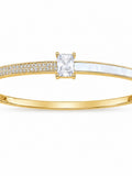 Solmare Aurora Solitaire Bangle | 316L Stainless Steel | 18K PVD Gold-Plated | 3-Year Warranty