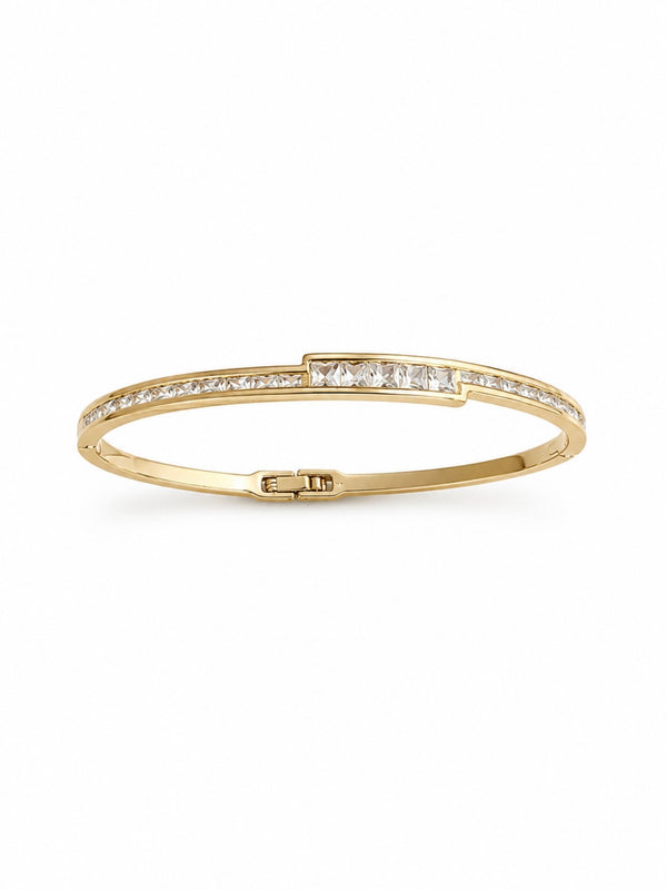 Solmare Crystal Harmony Bangle | 316L Stainless Steel | 18K PVD Gold-Plated | 3-Year Warranty