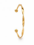 Solmare Twisted Aura Cuff | 316L Stainless Steel | 18K PVD Gold Plated | 3-Year Warranty