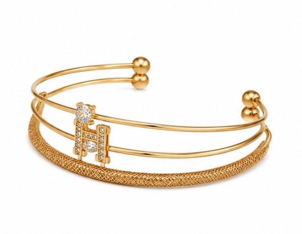 Solmare Celeste Triple Cuff | 316L Stainless Steel | 18K PVD Gold Plated | 3-Year Warranty