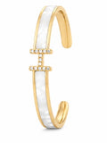 Sol Mare Marbella Pearl Bangle | 316L Stainless Steel | 18K Gold PVD | 3-Year Warranty
