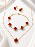 Sol Mare Noir Fleur Set Red | 316L Stainless Steel | 18K Gold PVD | 3-Year Warranty