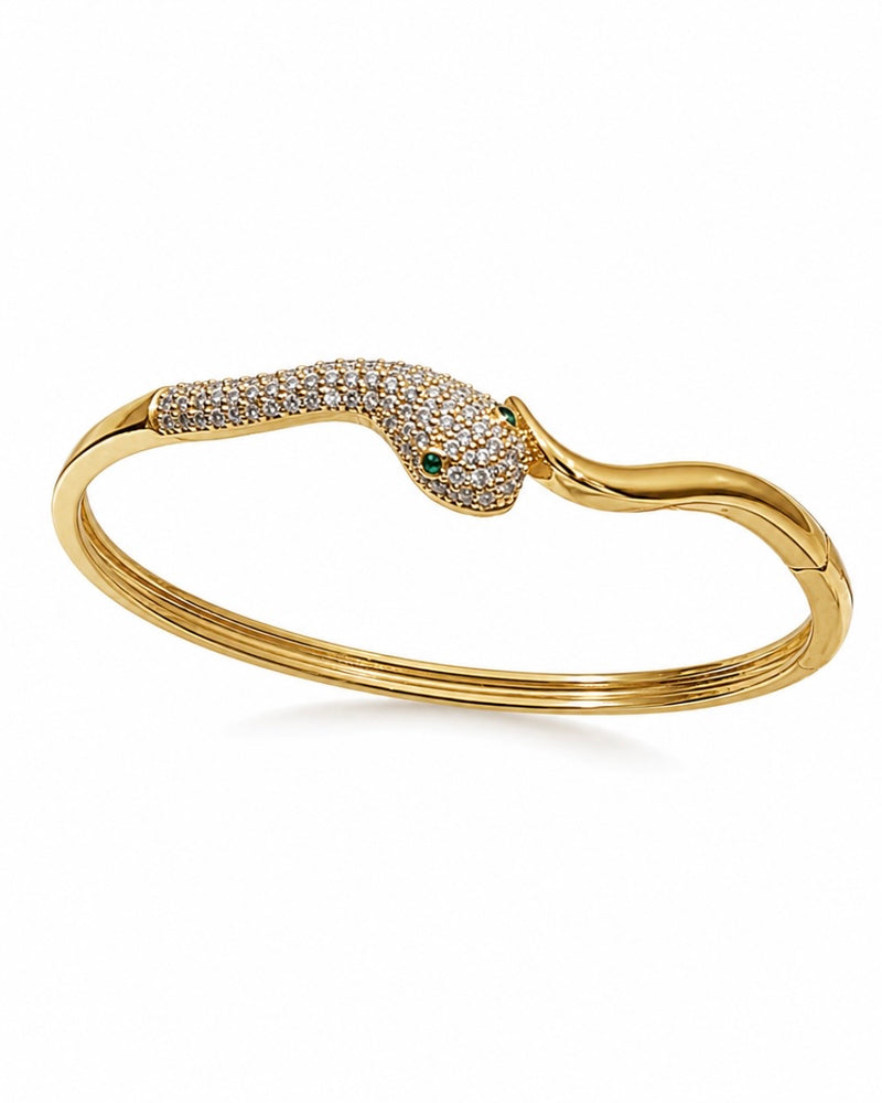 Sol Mare Serpente Royale Bangle | 316L Stainless Steel | 18K Gold PVD | 3-Year Warranty