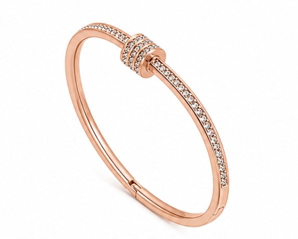Sol Mare Rose Verona Bangle | 316L Stainless Steel | 18K Rose Gold PVD | 3-Year Warranty