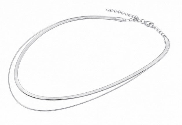 Sol Mare Serena Layered Necklace | 316L Stainless Steel | SİLVER PVD | 3-Year Warranty