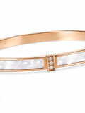 Sol Mare Perla Royale Bangle | 316L Stainless Steel | 18K Rose Gold PVD | 3-Year Warranty
