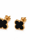 Sol Mare Noir Fleur Set BLACK | 316L Paslanmaz Çelik | 18 Ayar Altın PVD | 3 Yıl Garanti