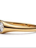 Sol Mare Lumi Dual Drop Ring – Pearl White | 316L Stainless Steel | 18K Gold PVD | 3-Year Warranty