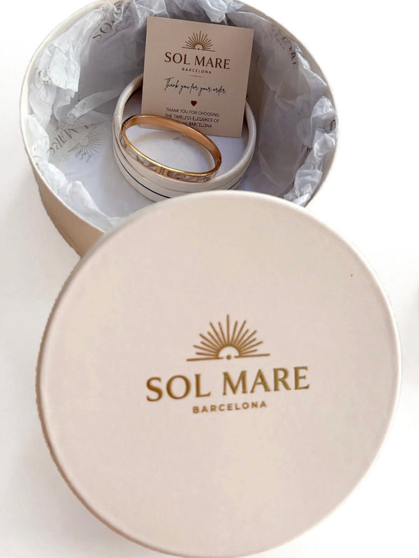 Sol Mare Perla Royale Bangle | 316L Stainless Steel | 18K Rose Gold PVD | 3-Year Warranty