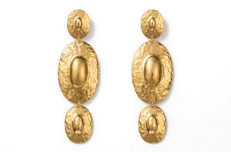 Sol Mare Terra Sculpt Earrings | 316L Stainless Steel | 18K Gold PVD | 3-Year Warranty