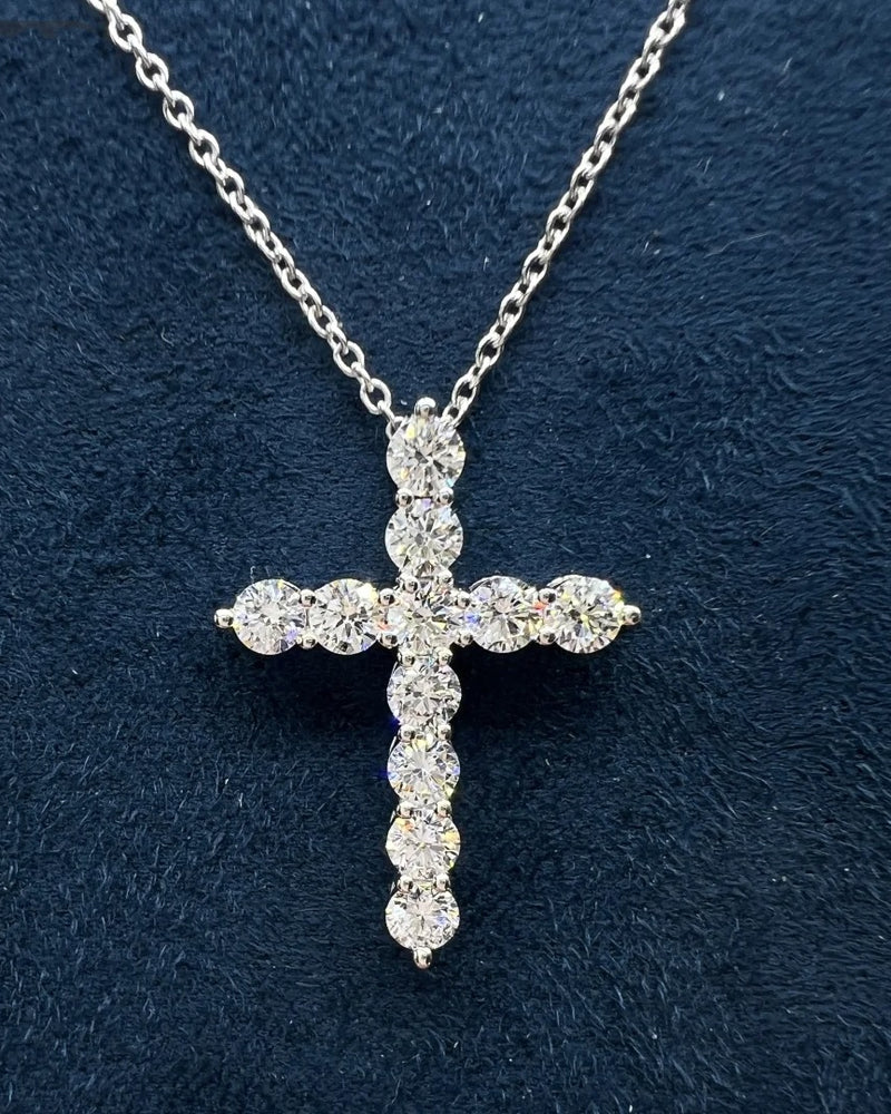 Sol Mare Lab-Grown Diamond Cross Necklace | Pt950 Platinum