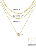 Sol Mare Layered Zircon Necklace | 14K Gold