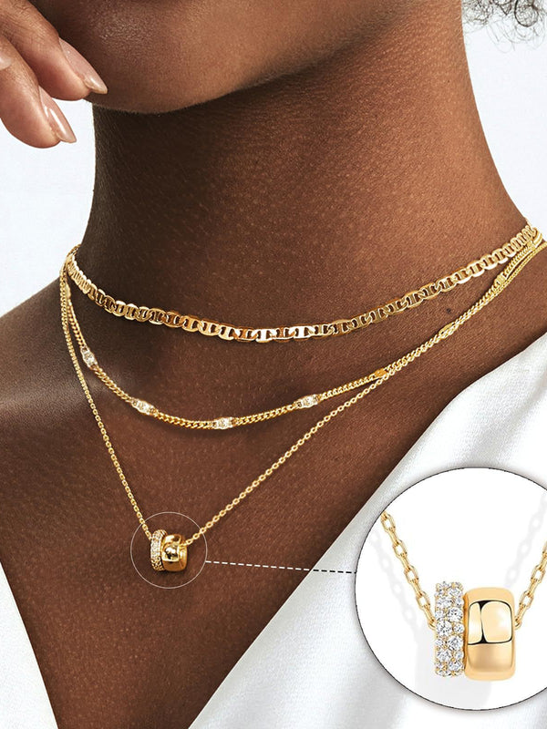 Sol Mare Layered Zircon Necklace | 14K Gold