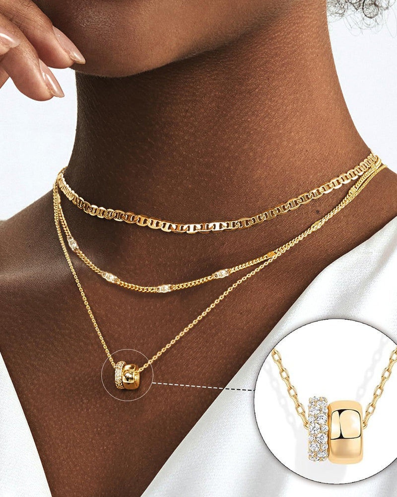 Sol Mare Layered Zircon Necklace | 14K Gold