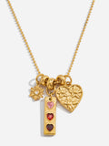 Jingqiao original sweet style 18K gold 316 stainless steel rhinestone daisy heart titanium steel necklace for women, simple and high-end
