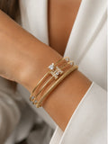 Solmare Celeste Triple Cuff | 316L Stainless Steel | 18K PVD Gold Plated | 3-Year Warranty