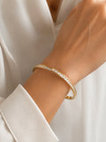 Solmare Crystal Harmony Bangle | 316L Stainless Steel | 18K PVD Gold-Plated | 3-Year Warranty